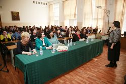 Студенты КИТиЭ КБГУ поздравили сотрудниц и студенток с наступающим Международным женским днём