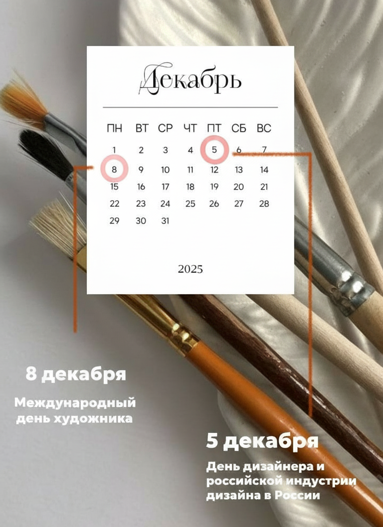5 декабря - День дизайнера и российской индустрии дизайна в России! 8 декабря - Международный день художника!