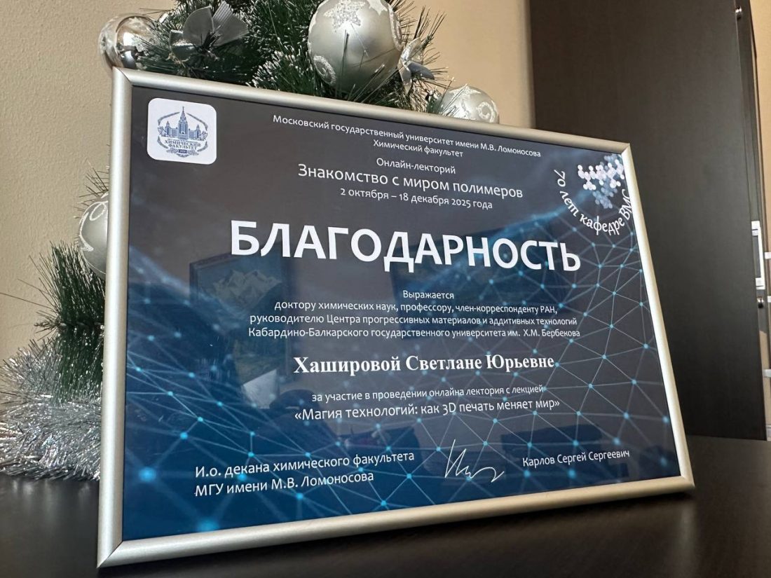 Благодарность Хашировой Светлане Юрьевне